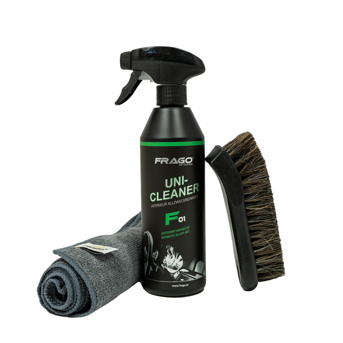 F01 Uni Cleaner Set mit Mikrofasertuch + Bürste
