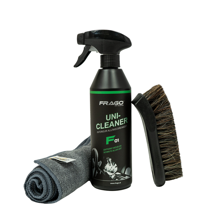 F01 Uni Cleaner Set mit Mikrofasertuch + Bürste